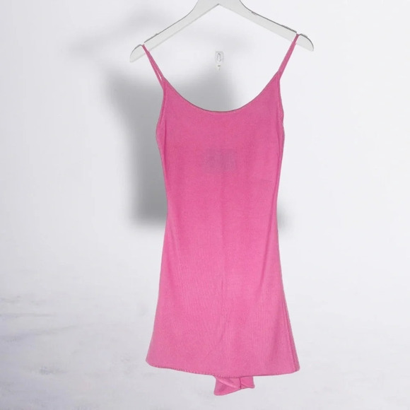 NWT VICTOR GLEMAUD Strappy Mini Slip Knit Dress Pink Size XS - Picture 2 of 7